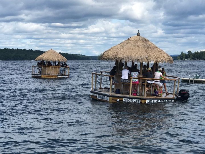 Turn New Hampshire's Lake Winnipesaukee Into Your Own Oasis By Renting A Motorized Tiki Bar