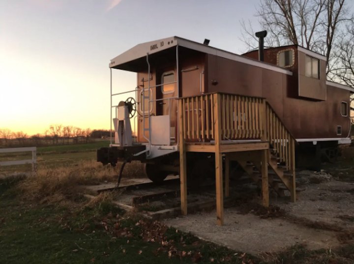 Spend The Night In A Retro Train Caboose At The CR Station Bed and Breakfast In Iowa