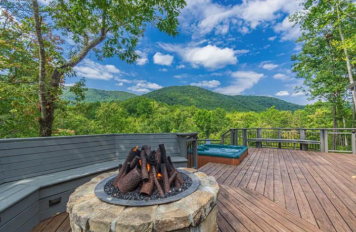 Sit In A Jacuzzi With Endless Mountain Views At This Log Cabin Airbnb In Georgia