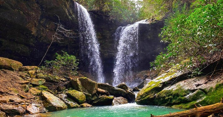 Plan A Visit To Pine Island Double Falls, Kentucky's Beautifully Blue Waterfall