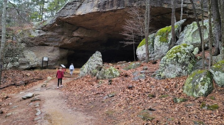 Follow This 1/4-Mile Trail In Arkansas To A Hidden Cave, Unique Rock Formations, And Native American Artwork   