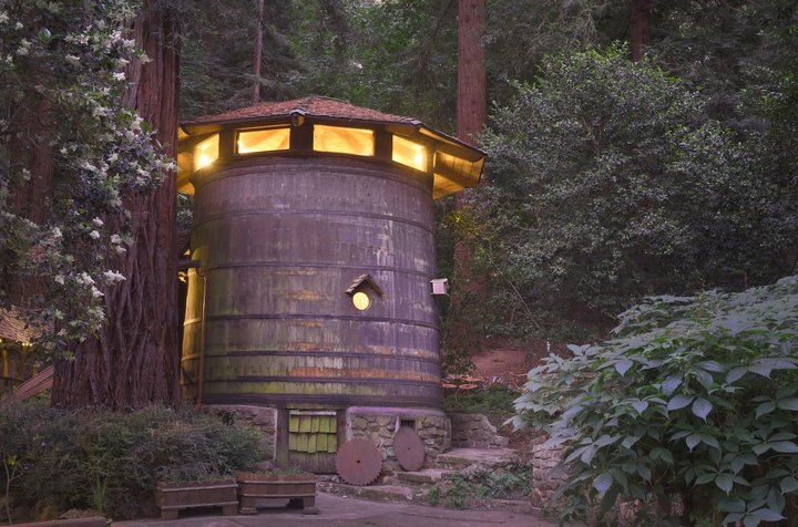 Spend The Night In A Two-Story Wine Barrel In The Middle Of Northern California's Redwood Forest
