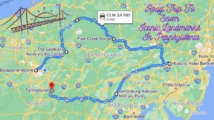 This Epic Road Trip Leads To 7 Iconic Landmarks In Pennsylvania