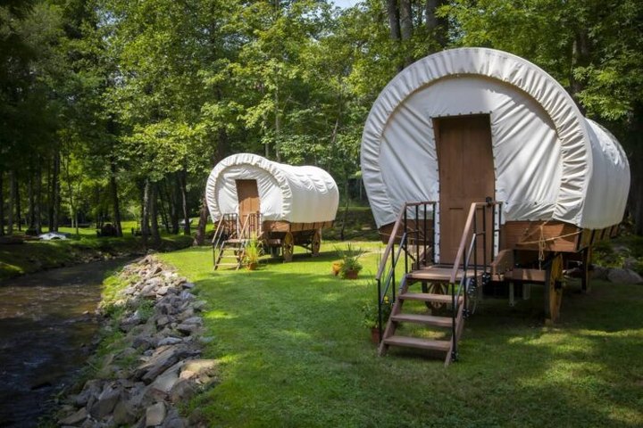 Channel Your Inner Pioneer When You Spend The Night At This Covered Wagon Resort In Robbinsville, North Carolina