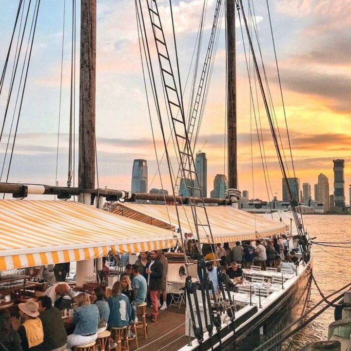 A Floating Bar In New York City, Grand Banks Is The Perfect Spot To Grab A Drink On A Hot Day