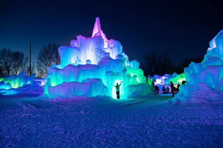 Walk Through A Winter Wonderland Of Ice This Winter Season At The LaBelle Lake Ice Palace In Idaho