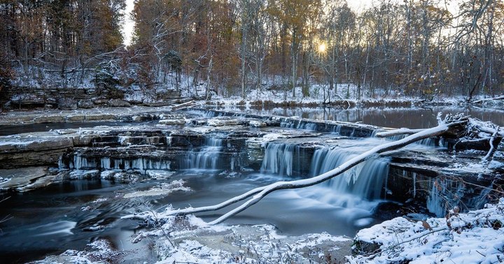The Frozen Waterfall At Indiana's Cataract Falls Looks Like Something From Another Planet