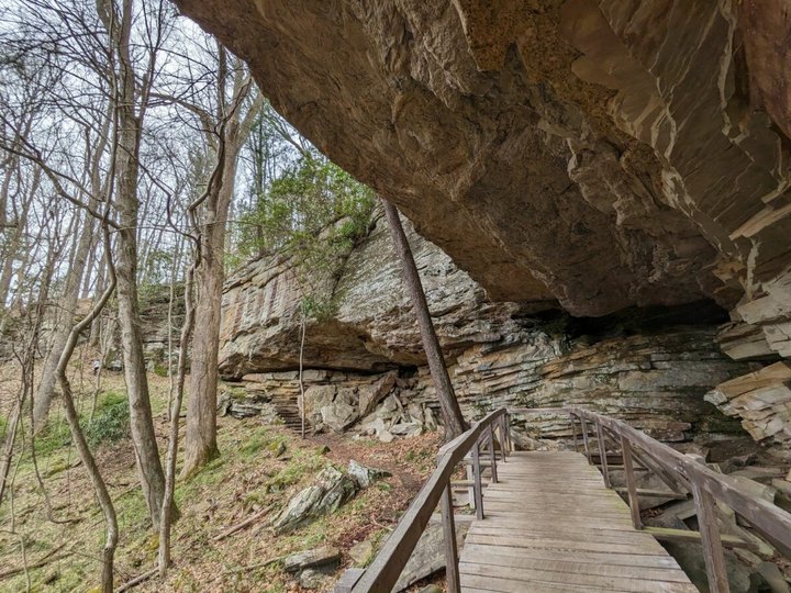 Walk Through Natural Stone Tunnels And Rock Formations At West Virginia's New River Gorge National Park