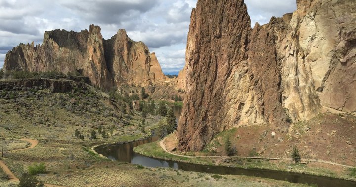 The Oregon Trail With A River And Towering Rock Formations That You Just Can't Beat