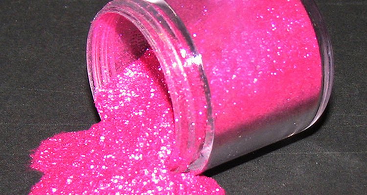Glitter adds glamour to a collage.