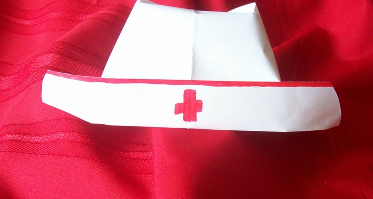 An old-fashioned nurse's hat is simple to fold from paper.
