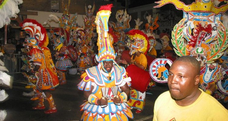 Nassau's crowded streets during a festival.