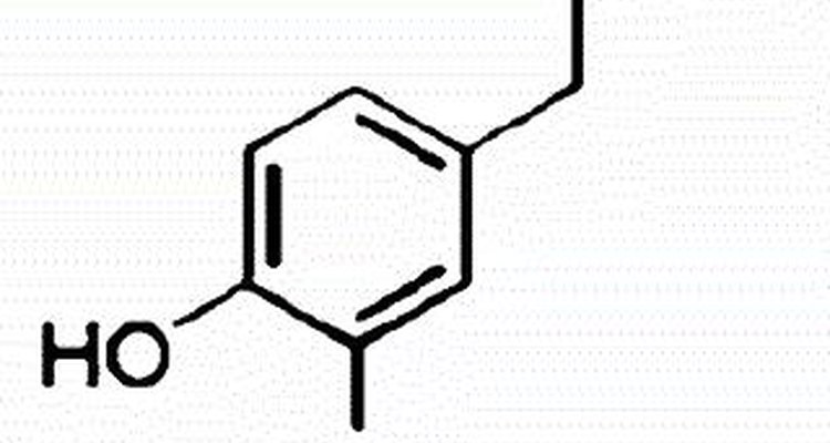 Estrutura química da dopamina, um neurotransmissor