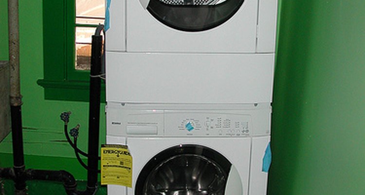 A stacked washer-and-dryer unit.