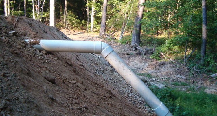 A pond overflow pipe