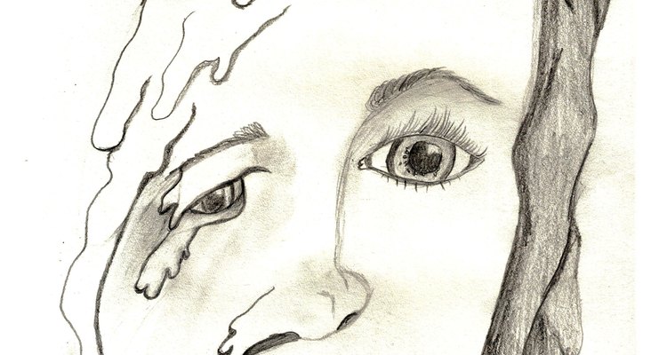 Melted face drawing