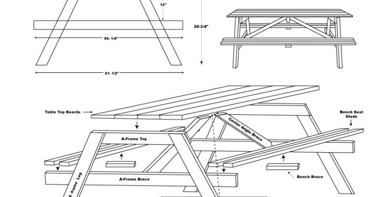 Picnic table assembly diagram