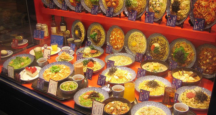 Though it may look appetising, none of the food in this display is real.