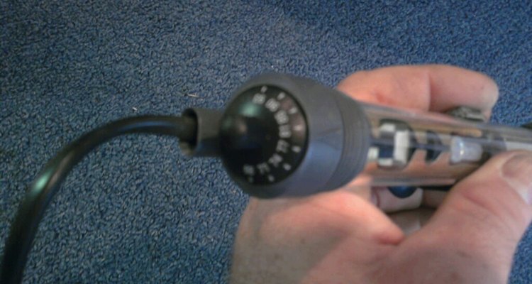 An aquarium heater with automatic thermostat.
