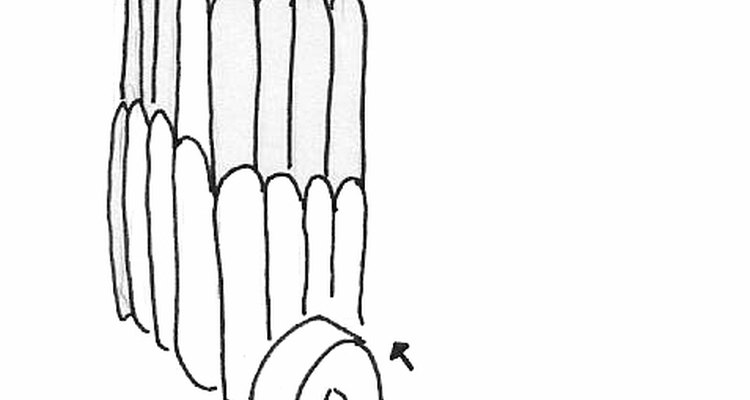 Placing the wheel on the leg.