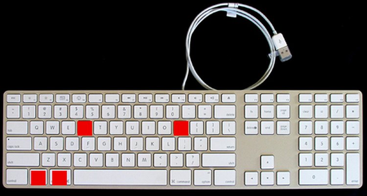 Zapping the PRAM requires holding down the four keys highlighted in red during the boot-up process.