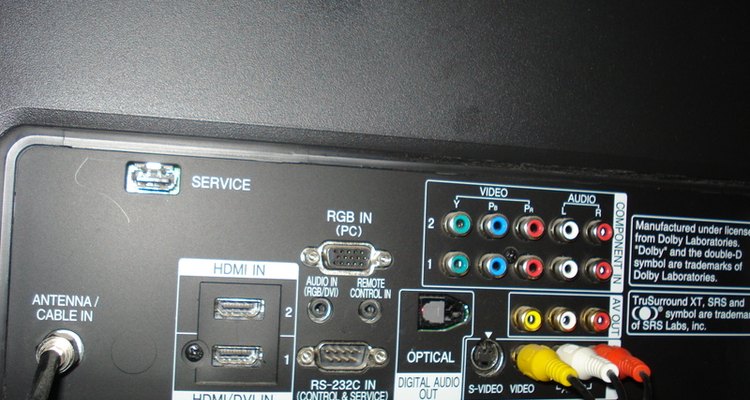 Make Speaker Connections Using the Audio-Out Jacks on the Back of the TV.