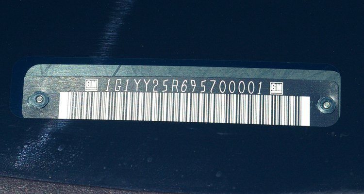 A typical VIN plate