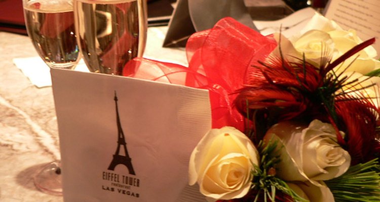 Table place setting for a Las Vegas wedding