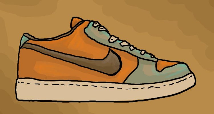 Colour the Nike shoe to complete the drawing.