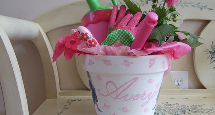 Painted garden pot