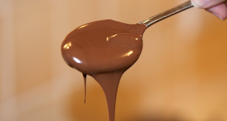 Melted chocolate to be poured into fountain