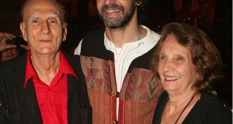 Ariano Suassuna, o diretor Luiz Fernando Carvalho e Zélia Suassuna