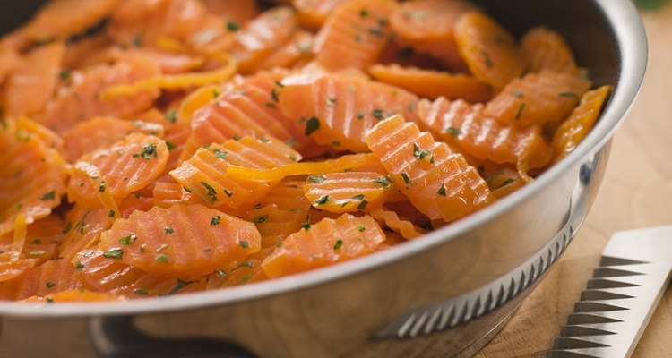 Slice or crinkle-cut carrots to speed up cooking time.