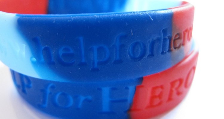 Silicone wristbands can be personalised with nearly any colour and wording.