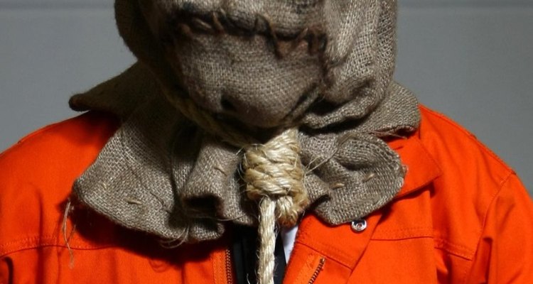 The Scarecrow's mask is based on a simple burlap sack.