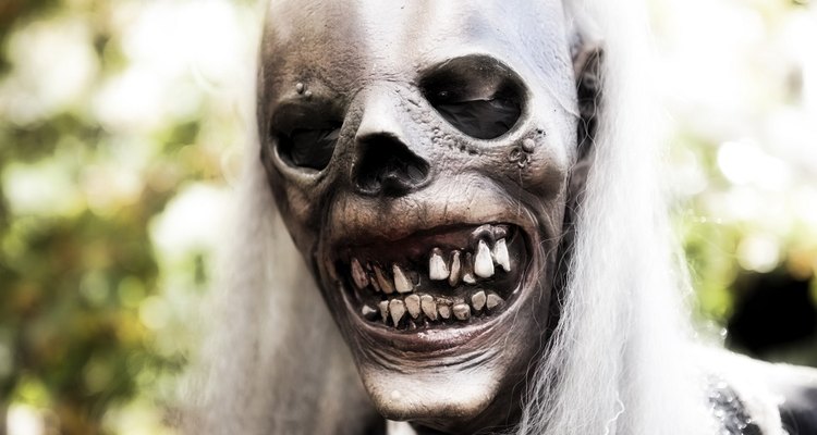 A wig is one way to achieve grey hair for Halloween.