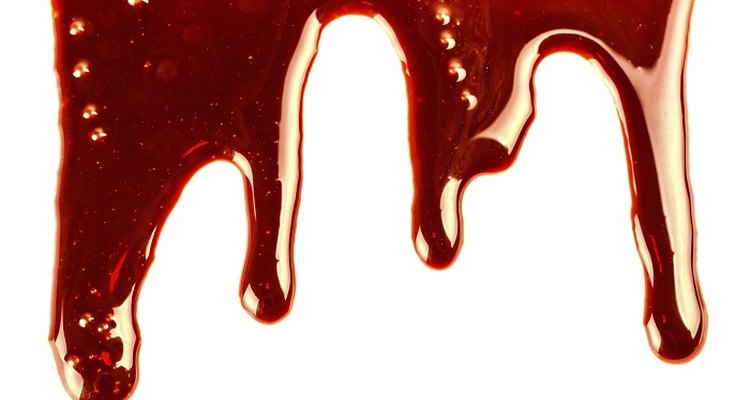 Tomato ketchup combined with other ingredients makes realistic-looking blood.