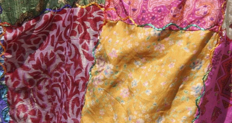 Patchwork clothing is a classic part of the hippie look.