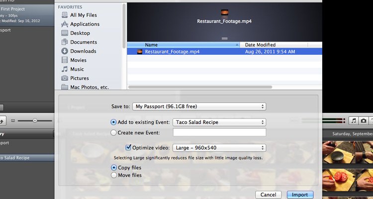 O iMovie pode facilmente importar os tipos mais básicos de arquivos de vídeo sem ter de traduzi-los