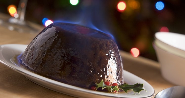 Christmas pudding is a solid, dense dessert full of chrystalised fruit.