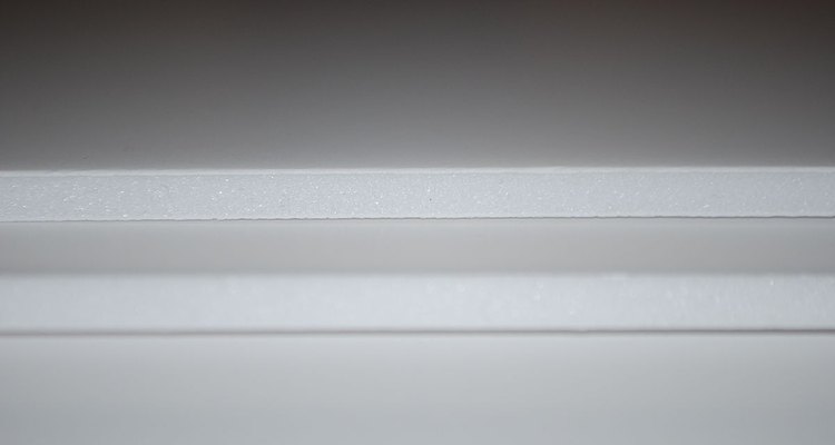 A cross-section of foamboard.