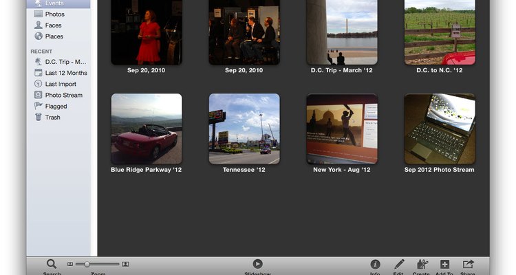"Eventos" são as principais unidades organizacionais no iPhoto