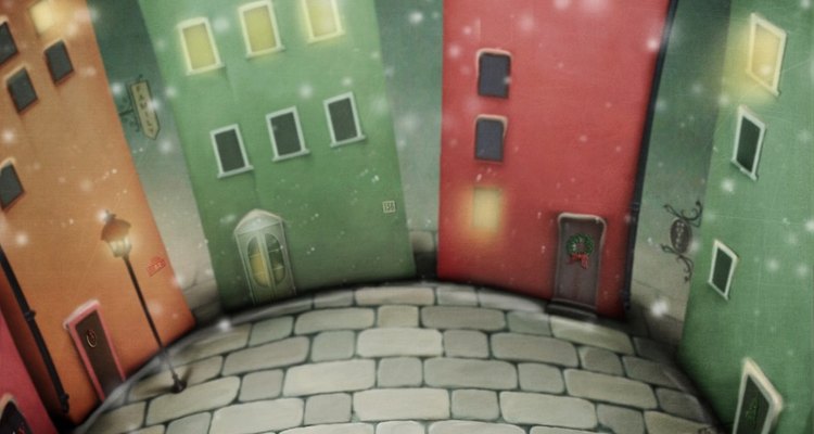 Little village houses can decorate a table or mantle at Christmas time.