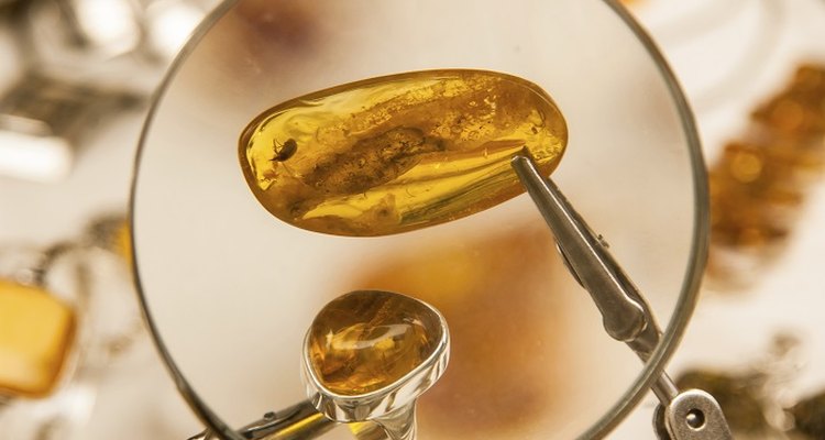 Amber stones are often placed in silver settings.