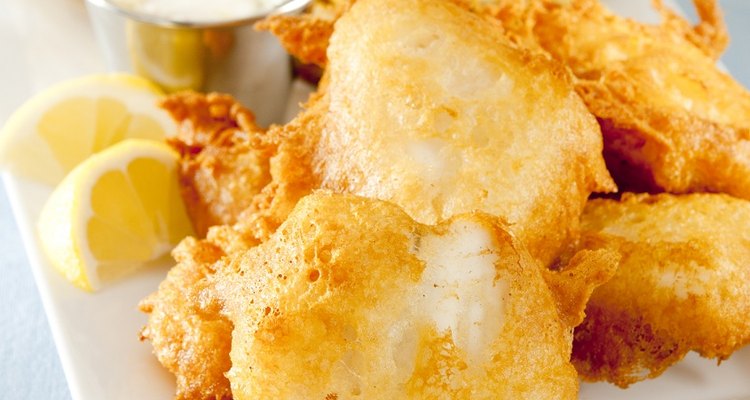 English fish-and-chips cod batter is light and fluffy.