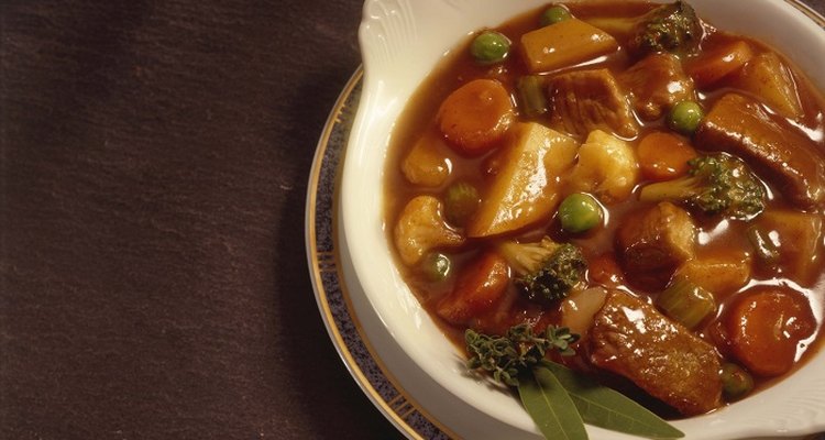 Thickened beef stock makes a great base for stew.