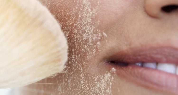Good use of face powder can help to conceal a weak chin.