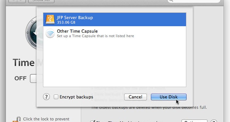 Selecione a opção de backup desejada na lista que aparece