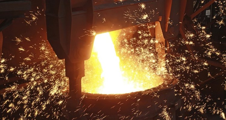 A graphite crucible will withstand the heat of molten metals.