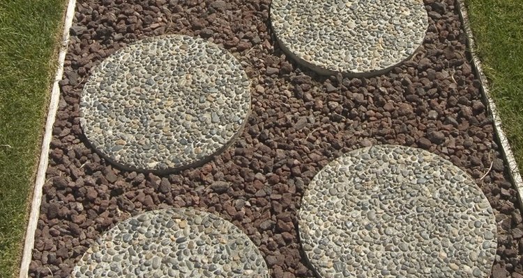 Gravel makes an attractive base for paving slabs.